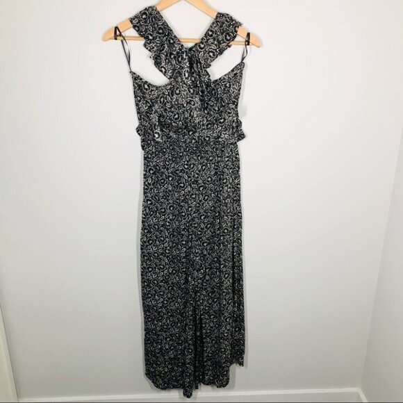 REBECCA Taylor Sweet Briar Jumpsuit Black & White Floral Print Size 6 - Picture 10 of 12